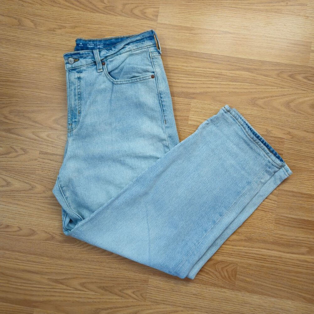 Old Navy OG Loose fit High rise Jeans light wash Womens 14 petite ( 35x26 )